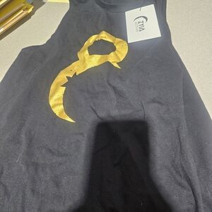 ZYIA Black Tank Top with Gold Design
